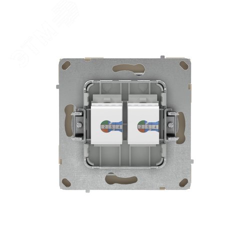 Компьютерная розетка RJ-45 без шторки, кат.5е двойная, KANT, ванильный марципан