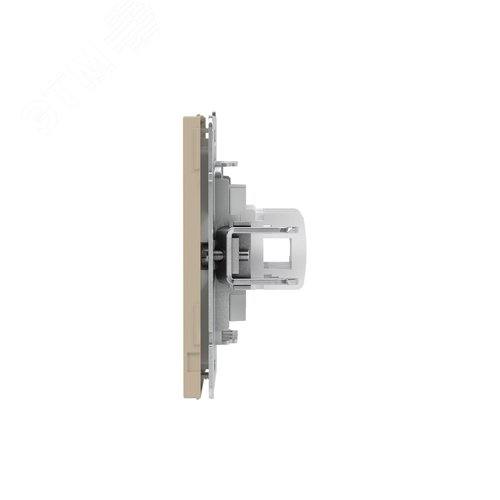 Компьютерная розетка RJ-45 без шторки, кат.5е двойная, KANT, ванильный марципан