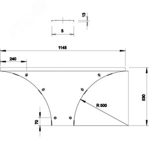Крышка Т/Х-образной секции, B=200 мм, FS (WAAD 200 FS)