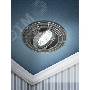 Светильник штампованный поворотный MR16,12V/220V, 50W сатин серебро/хром ST7A CH/SS