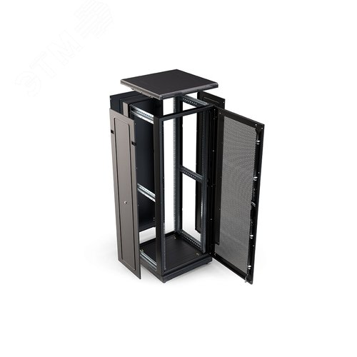 Шкаф телекоммуникационный напольный 27U 800x1000 ШТ-НП-М-27U-800-1000-П-Ч, передняя дверь перфорация, черный