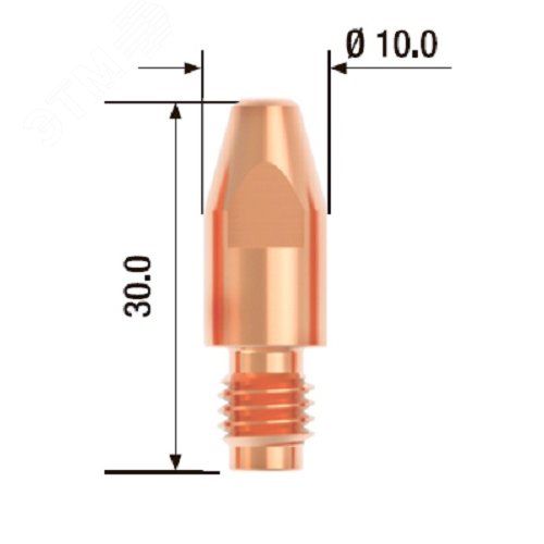 Контактный наконечник M8х30 мм ECU D=1.4 мм (10 шт.)
