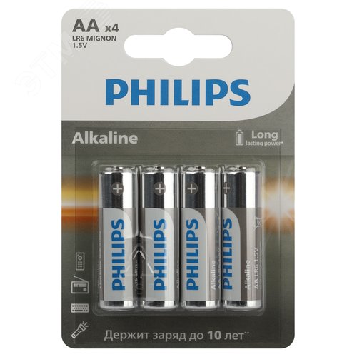 Элемент питания алкалиновый LR6A4B/51 АА 1,5v 4 шт. LR6-4BL Entry