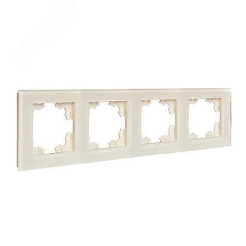 Афина рамка стеклянная четырехместная универсальная, слоновая кость (ivory) (еврослот)