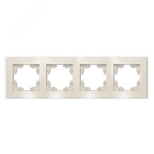 Афина рамка стеклянная четырехместная универсальная, слоновая кость (ivory) (еврослот)