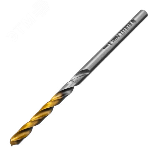 Сверло спиральное по металлу 3 x 60мм, Р6М5, Golden Tip , 2шт.