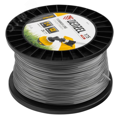 Леска для триммера двухкомпонентная квадрат, 2,4мм х 175м, на DIN катушке EXTRA CORD