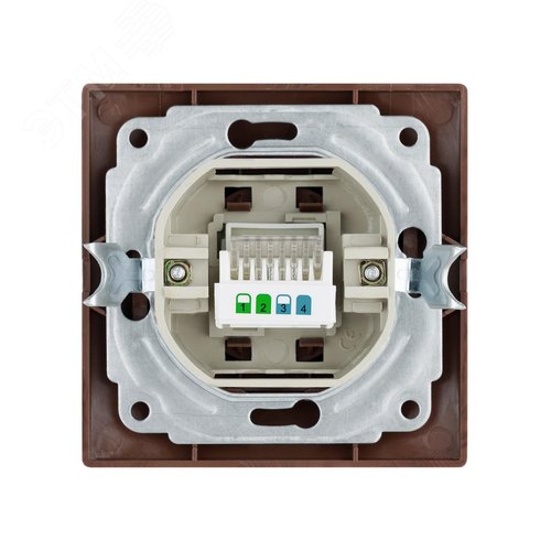 Розетка телефонная RJ11 ЭКО (бук) Таймыр TDM