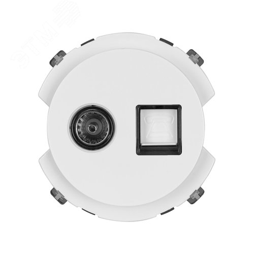 Розетка телефонная RJ11 + TV розетка оконечная белая Байкал TDM