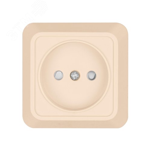 Розетка 2П открытой установки с з/ш IP20 10А, слоновая кость Ладога