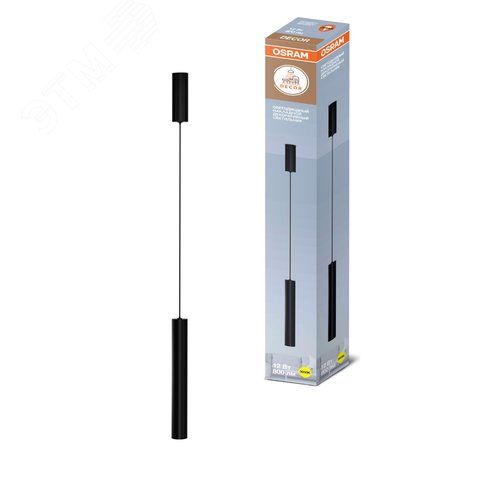 Подвесной декоративный светильник OSRAM TUBE ДСО 12Вт 3000К 800Лм IP20 черный