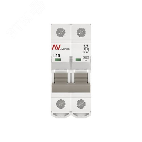 Выключатель автоматический AV-6 2P 10A (L) 6kA AVERES