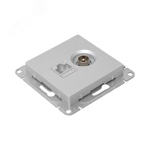 Механизм розетки TV+RJ45 (cat5) алюминий Эпика EKF