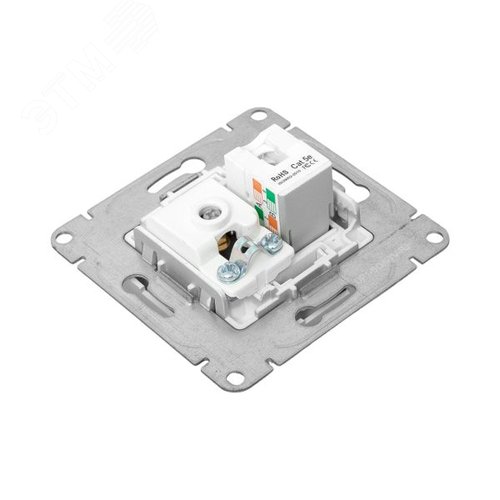 Механизм розетки TV+RJ45 (cat5) алюминий Эпика EKF