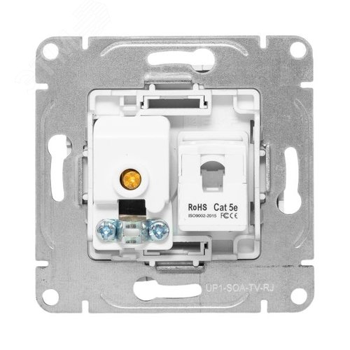 Механизм розетки TV+RJ45 (cat5) алюминий Эпика EKF