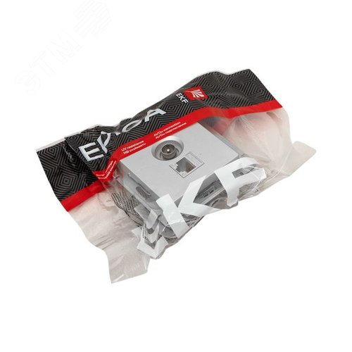 Механизм розетки TV+RJ45 (cat5) алюминий Эпика EKF