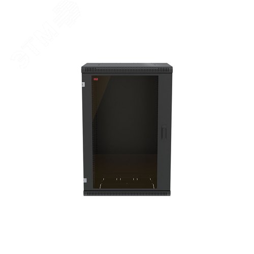 Шкаф телекоммуникационный настенный разборный черный 18U 600x450 ШТ-НСр-18U-600-450-С-Ч дверь стекло