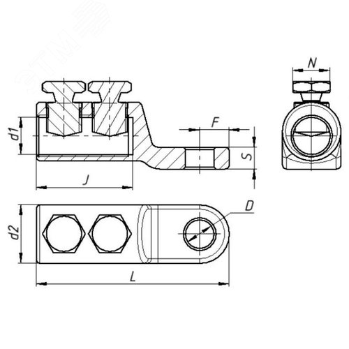 Наконечник болтовой 2НБ-3-102 (150-240) ЗЭТАРУС