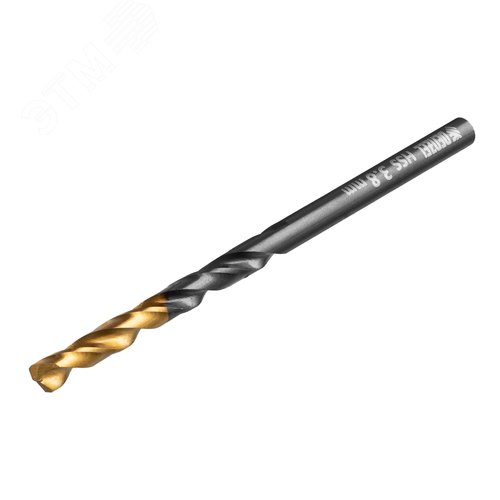 Сверло по металлу, 3,8 мм, HSS-Tin, Golden Tip, 10 шт.