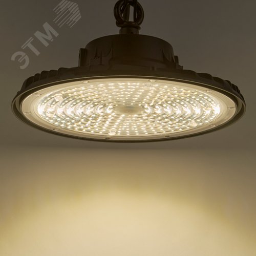 Светильник ULY-U44D-150W/6500K IP65 BLACK светодиодный промышленный. Дневной свет (6500K). Угол 90 градусов