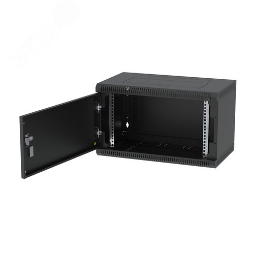 Шкаф телекоммуникационный настенный разборный черный 6U 600x350 ШТ-НСр-6U-600-350-М-Ч дверь металл