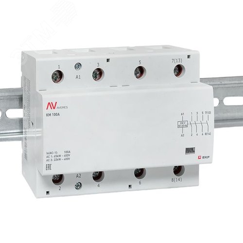 Контактор модульный КМ 100А 4NO 230VAC (6 мод.) AVERES