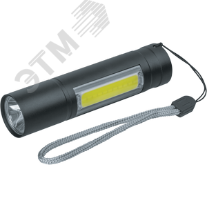 Фонарь светодиодный NPT-KC06-ACCU брелок алюминиевый 1LED(1Вт)+1СOB LED(3Вт) 3 режима