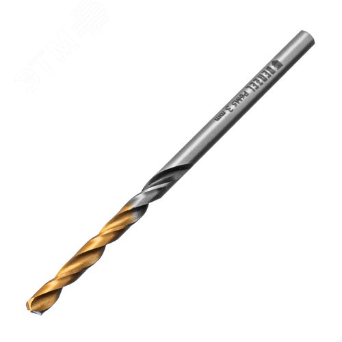 Сверло спиральное по металлу 3 x 61мм, Р6М5, Golden Tip, многогранная заточка, 2шт.