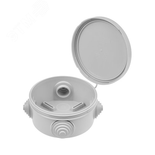 Распаячная коробка ОП D85х40мм крышка IP54 4вх. инд. штрихкод TDM