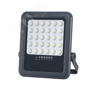 Прожектор светодиодный LED ДО-100 Вт холодный 6500К серый 1600 Лм IP65 с солнечной панелью Jazzway