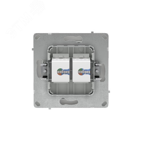 Компьютерная розетка RJ-45 без шторки, кат.5е двойная, KANT, белый песок