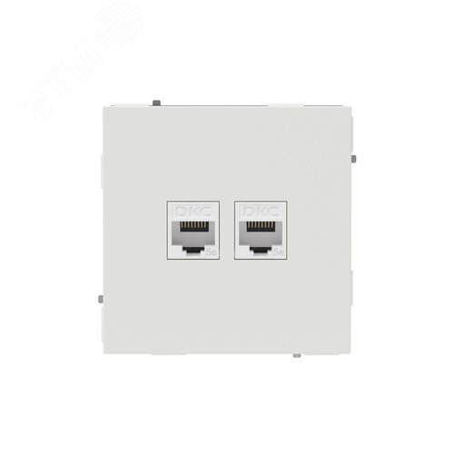 Компьютерная розетка RJ-45 без шторки, кат.5е двойная, KANT, белый песок