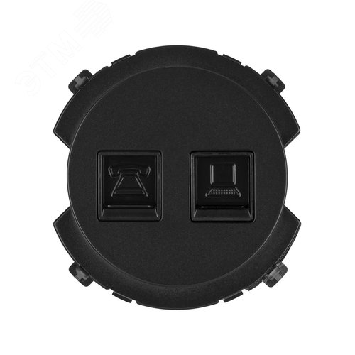 Розетка телефонная RJ11 + компьютерная RJ45 агат Байкал TDM