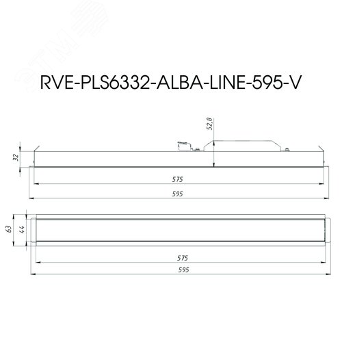 Светильник светодиодный RVE-PLS6332-ALBA-LINE-595-V (Линейный 595х63х32мм 18Вт Встраиваемый 4000К Белый)