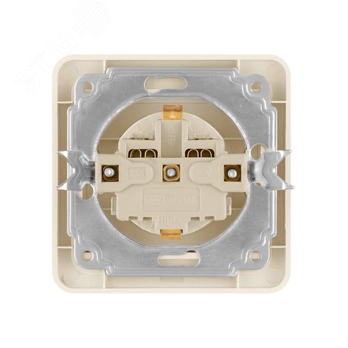 Розетка с крышкой 2П+З 16А IP44 сл. кость Валдай TDM