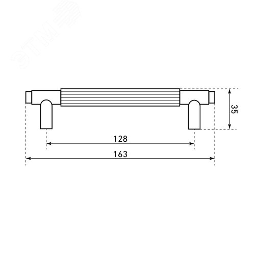 Ручка-скоба мебельная StahlBuro AP2309-128 2шт., W матовый белый хром