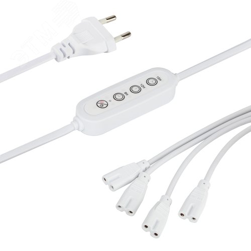 Разветвитель сетевой для линейных светильников 4х IEC C7 2pin+timer на 4 точки с таймером 9 12 15H 2м