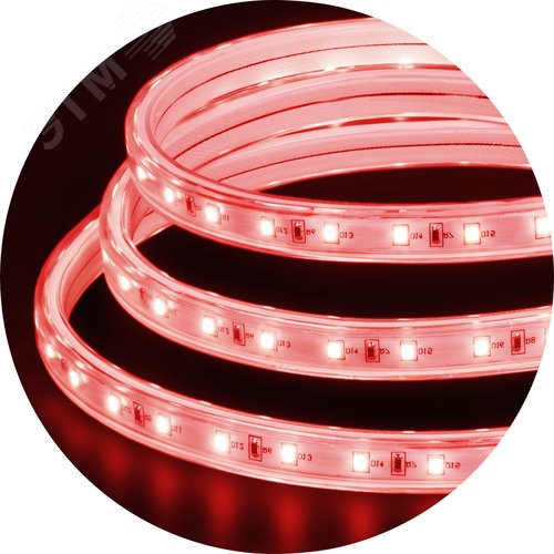 Лента светодиодная 4.8Вт/м 220В красный IP67 60LED/м NLS-3528 20м
