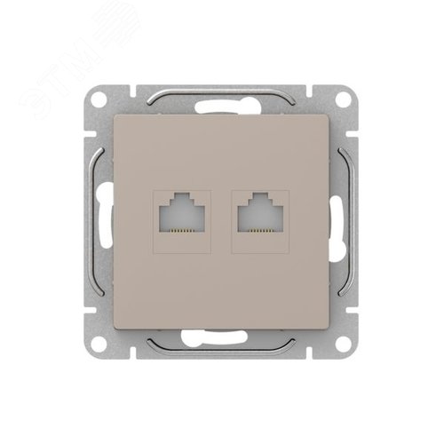 Механизм розетки RJ45 - 2шт, (cat6), кремовый Эпика EKF