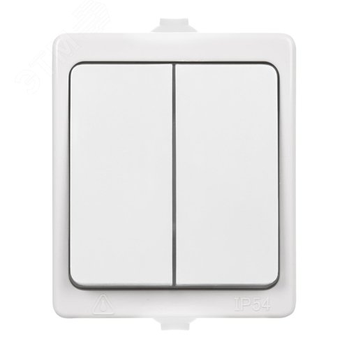 Выключатель 2-кл. открытой установки IP54 10А белый Вуокса