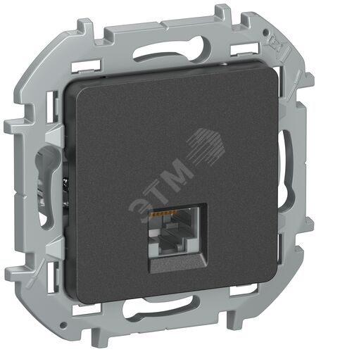 IEKINSPIRIA Розетка компьютерная RJ45 категория 6 UTP 6738331 антрацит