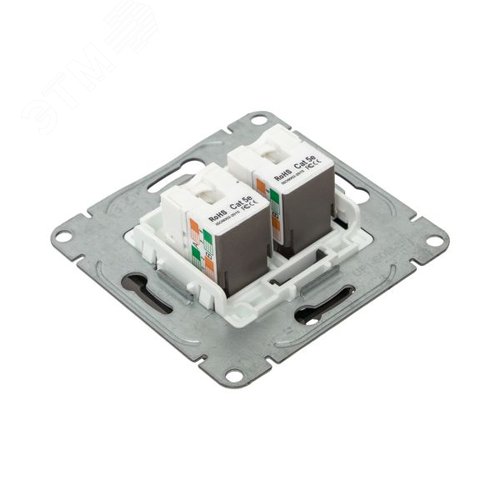 Механизм розетки RJ45 - 2шт (cat5) мокко Эпика EKF