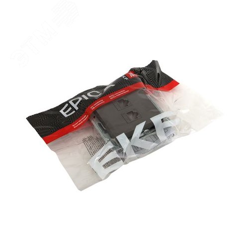 Механизм розетки RJ45 - 2шт (cat5) мокко Эпика EKF