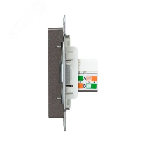 Механизм розетки RJ45 - 2шт (cat5) мокко Эпика EKF
