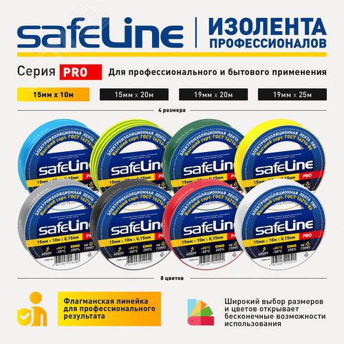 Изолента Safeline 15/10 зеленый