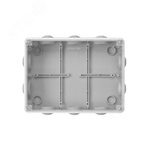 Распаячная коробка ОП 190х140х70мм прозрач. крышка IP55 10 гермовводов инд. штрихкод TDM