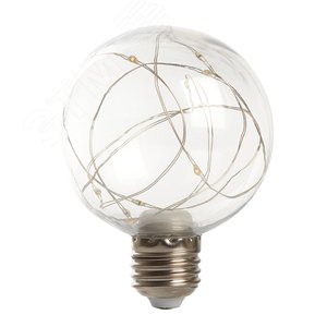 Лампа светодиодная LED 3вт Е27 прозрачный 2700К шар G80