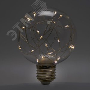 Лампа светодиодная LED 3вт Е27 прозрачный 2700К шар G80