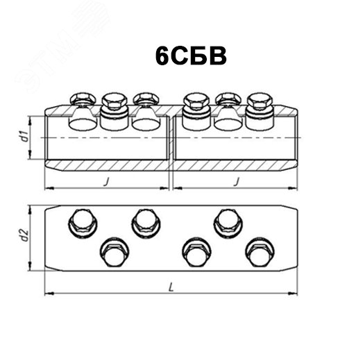 Соединитель болтовой 6СБВ-4-005 (300/400)