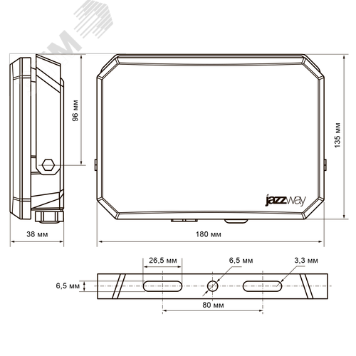Прожектор светодиодный ДО-100w холодный OPAL 6500K 9000Лм IP65 JazzWay